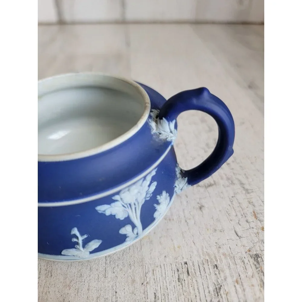 Wedgwood coffee creamer cup Jasperware blue colored Olympian Victorian vintage‎